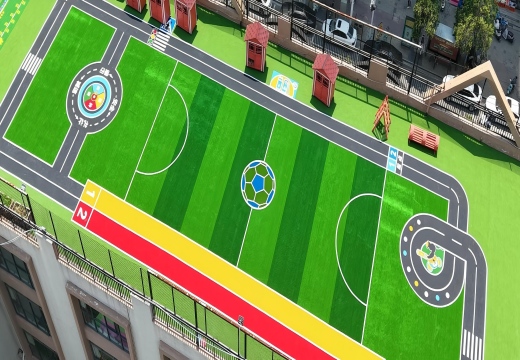 Artificial Grass Installation for a Kindergarten Rooftop 