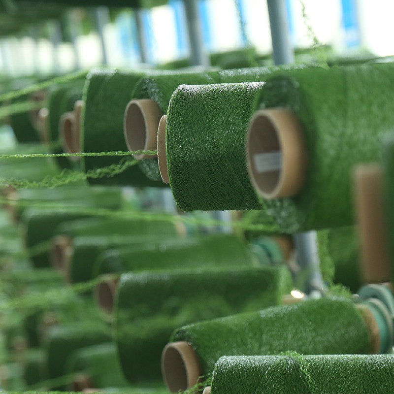 Artificial grass production at Champion Grass manufacturing base