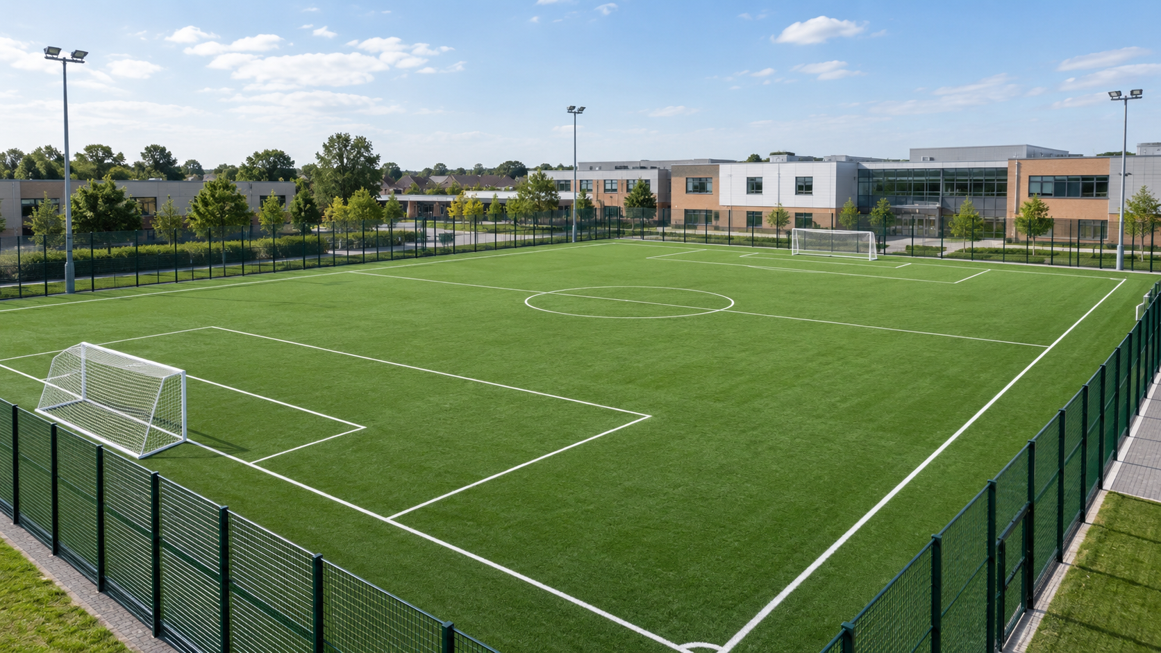 Football turf installed in a stadium